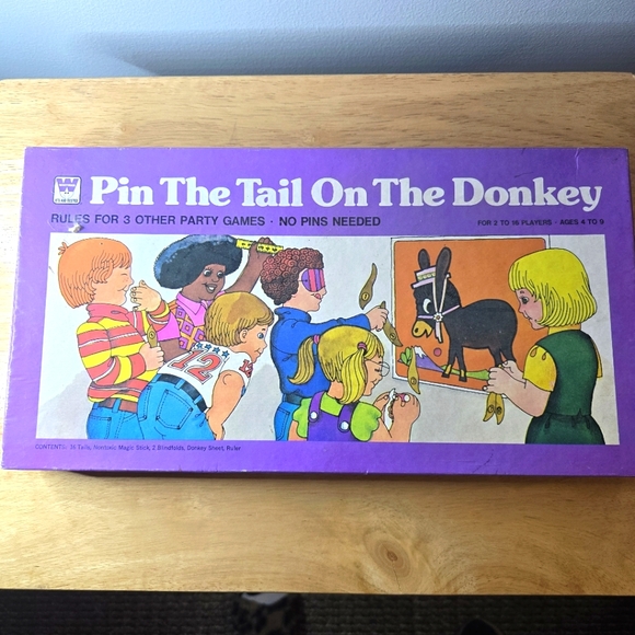 Vintage Pin The Tail On The Donkey Party Game‎ Whitman - Picture 1 of 8